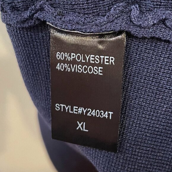 Last Chance! New Tuckernuck Wright Polo Striped Knit Mini Dress Navy XL - Picture 5 of 6